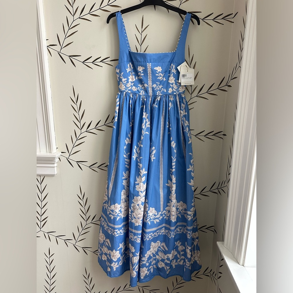 NEW AGUA x AGUA BENDITA Barbara Madera Midi Dress. Color: Blue. Size: XS. NWT - Picture 7 of 12